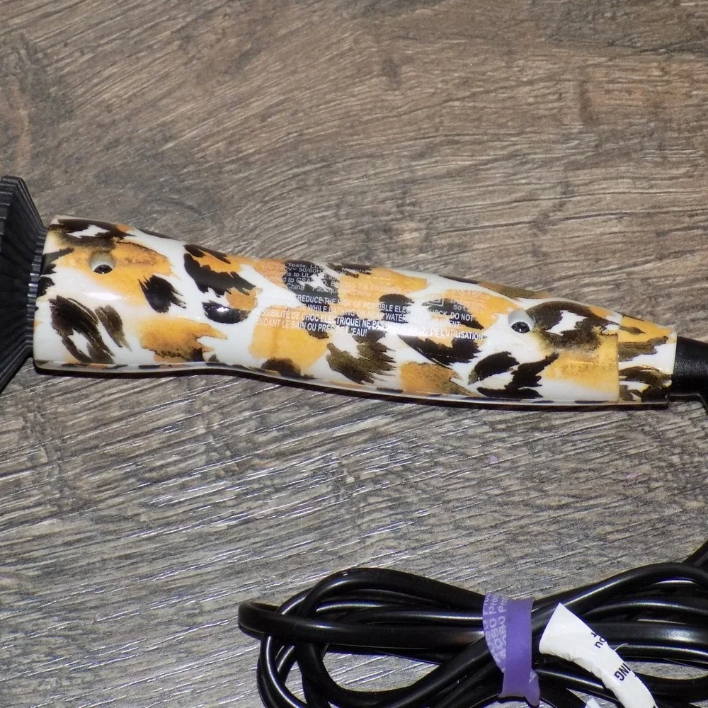 Calista Perfecter Heated Styling Brush Women OS Leopard Print Excellent Ionic